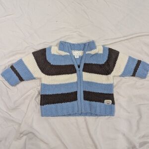 The Children's Place Blue, White, and Brown Striped Sweater
